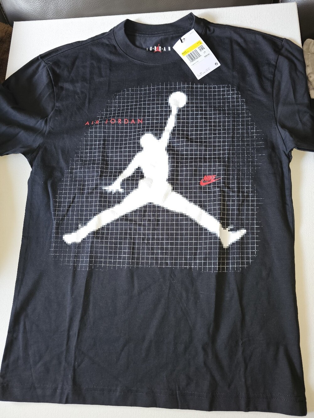 Jordan Black Short-Sleeve Tee with White Jumpman and Red Accents